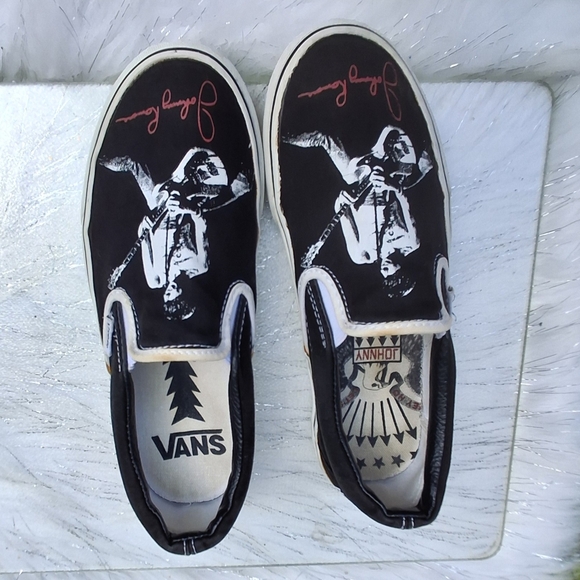 Vans + Johnny Ramone Graphic Signature Black Classic Shoes Unisex M6.5, W8 - Picture 4 of 16